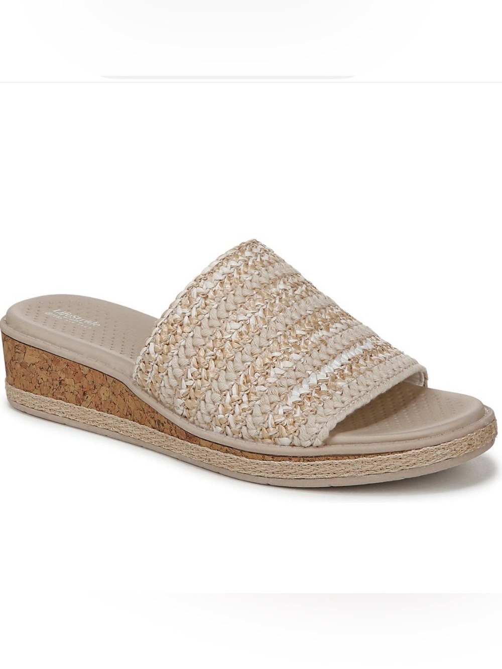 Life Stride BREEZY Woven Slide Sandal - Beige